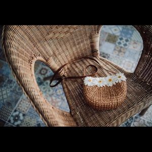 Handmade Summer Rattan Daisy Bag